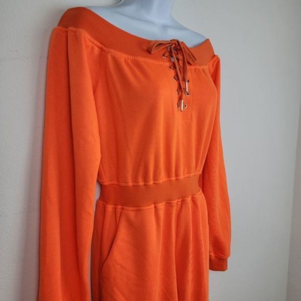 orange jumpsuit shorts - Picture 5 of 7